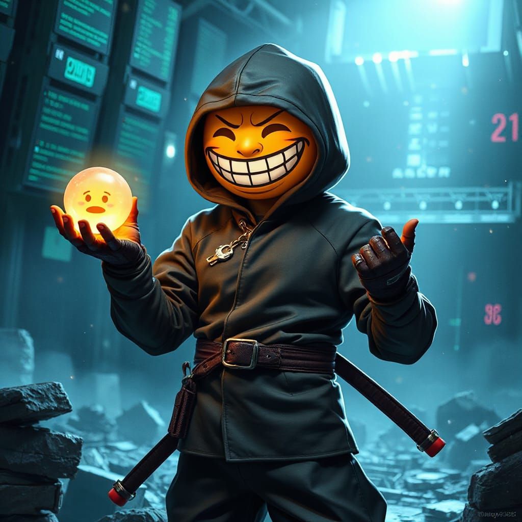 The Downvoter: a supervillain in the Night Cafe  by @Hiro