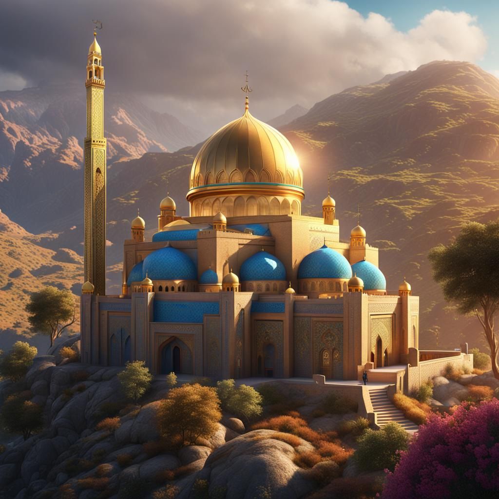Beautiful mosque in the mountains