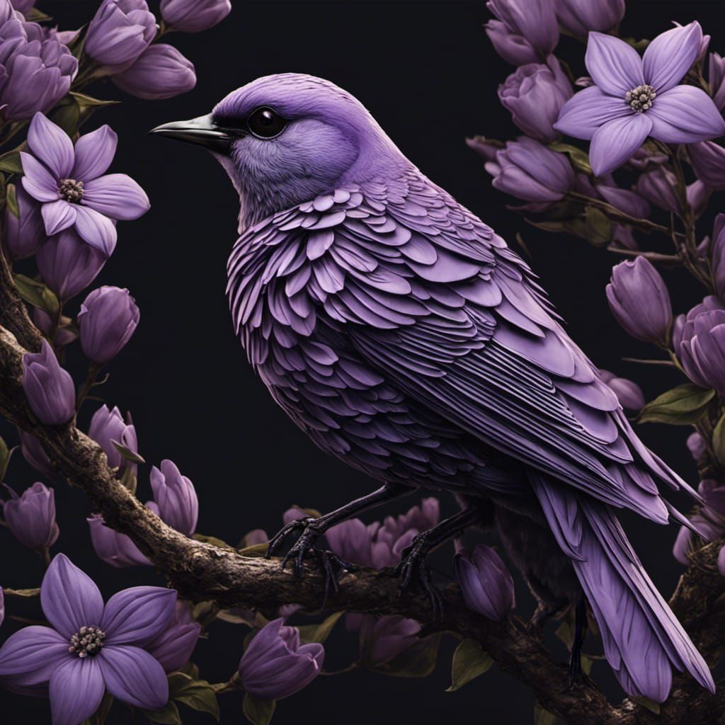 Lilac and black bird