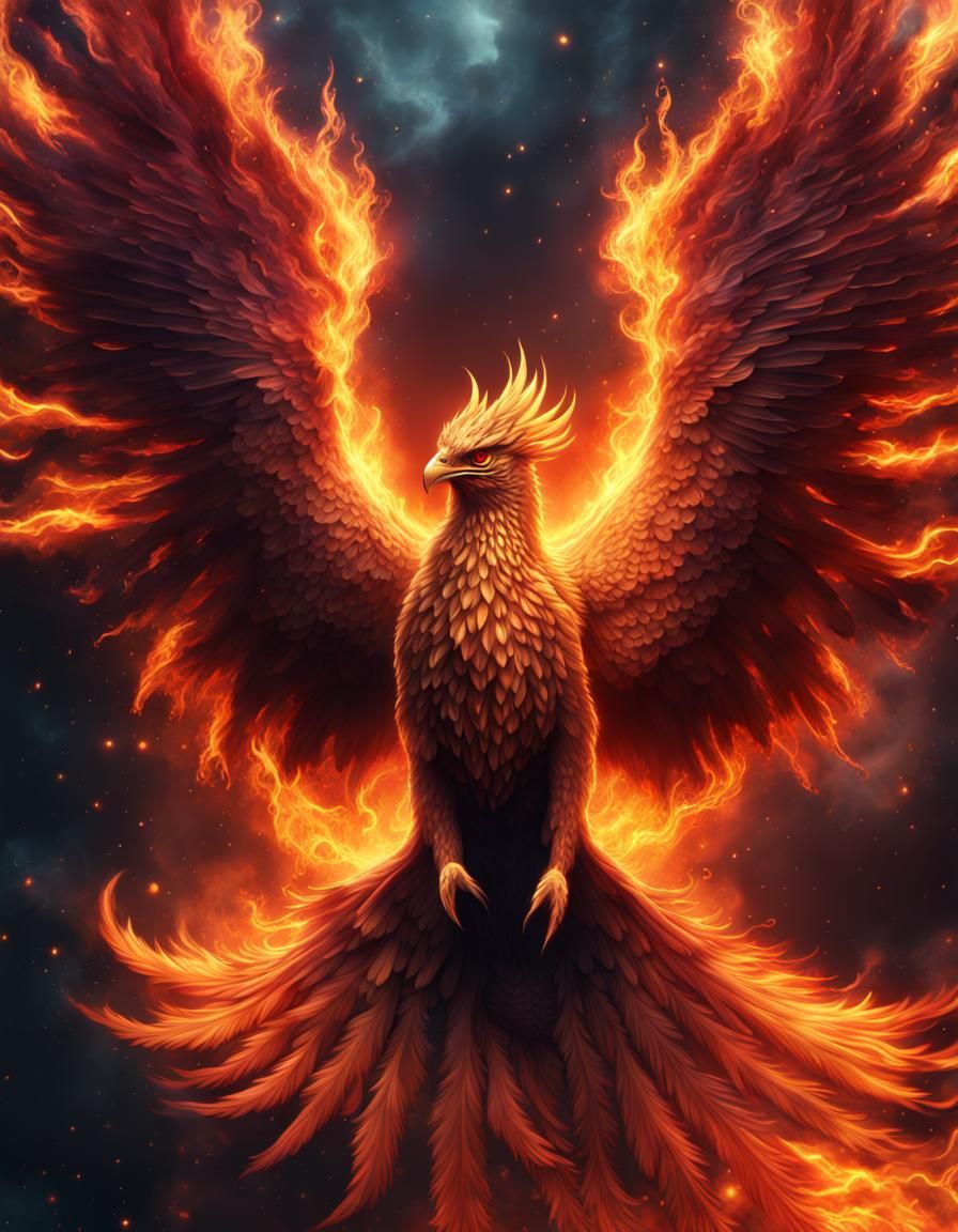 Flaming Phoenix - AI Generated Artwork - NightCafe Creator