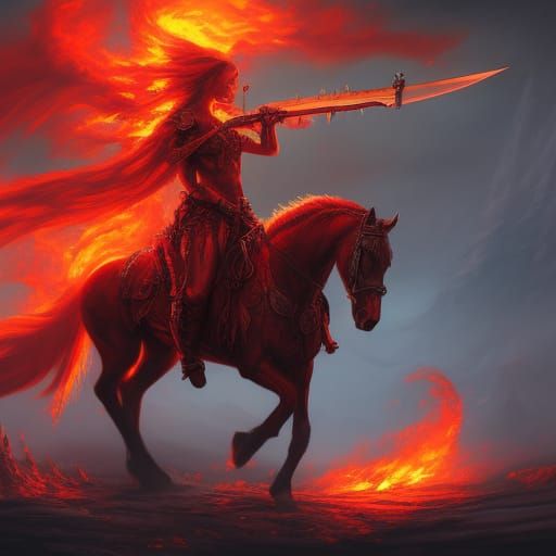 Red Horseman of the Apocalypse  by @C Olguin