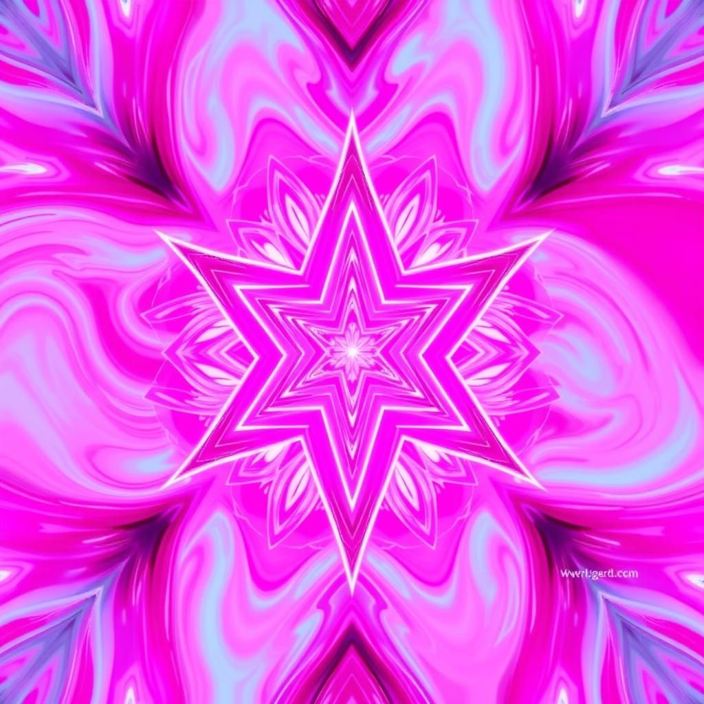Cosmic Harmony in Perfect Pink Merkabah Star