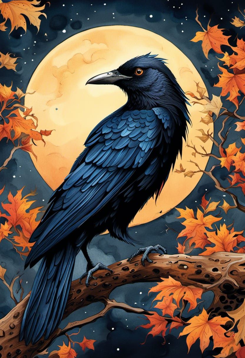 Autumn Raven  by @Gothic Muse
