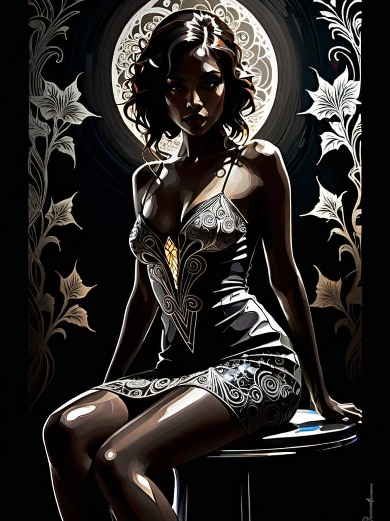 Art Nouveau potrait of a beautiful woman