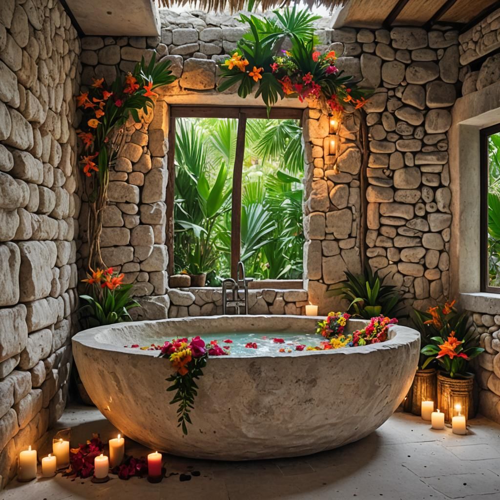 Tulum Ocean View Jungle Retreat: Luxury Bathroom