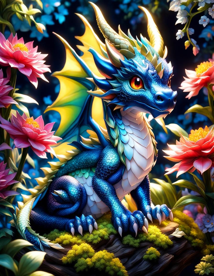 Flower Dragon - AI Generated Artwork - NightCafe Creator