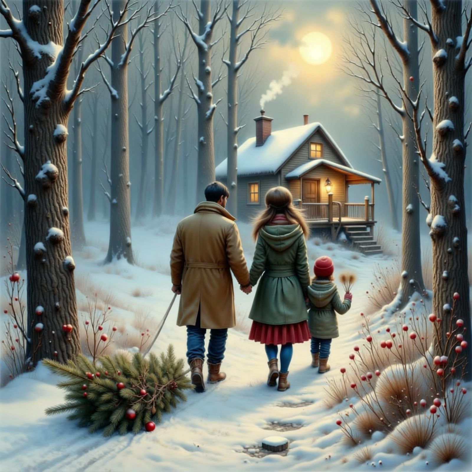 Gathering the Christmas tree