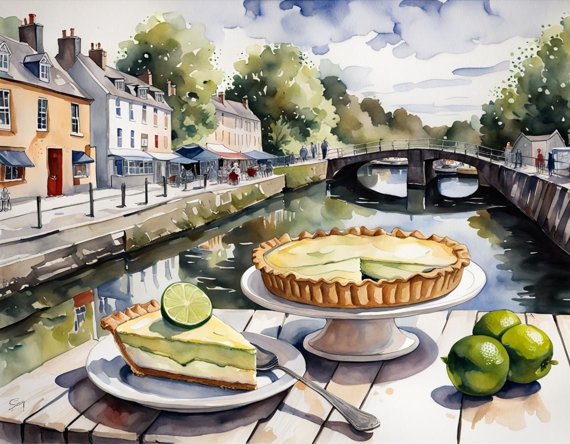 A slice of Key Lime Pie with a perfect view  by @Caroline