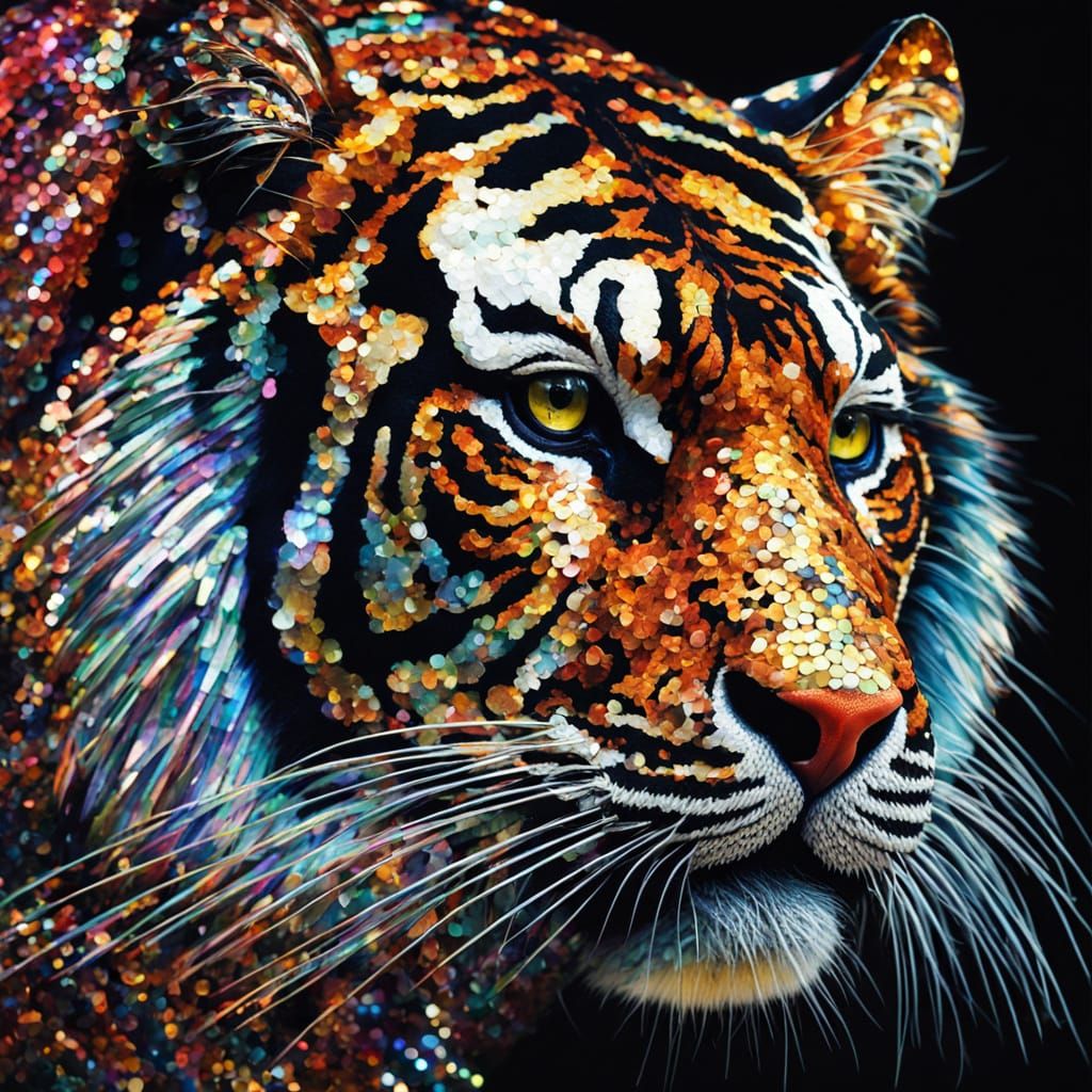 ein Tiger aus Pailletten  by @Bee_creative