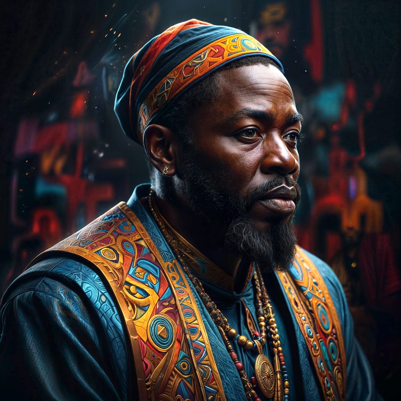 Regal Dignity: A Portrait of African Tradition Revived - AI Generated ...