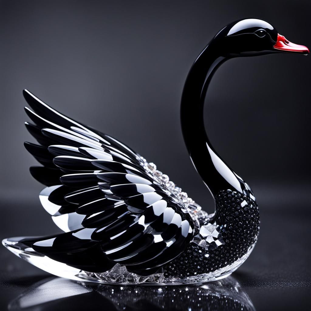 Beautiful Crystal Black Swan 