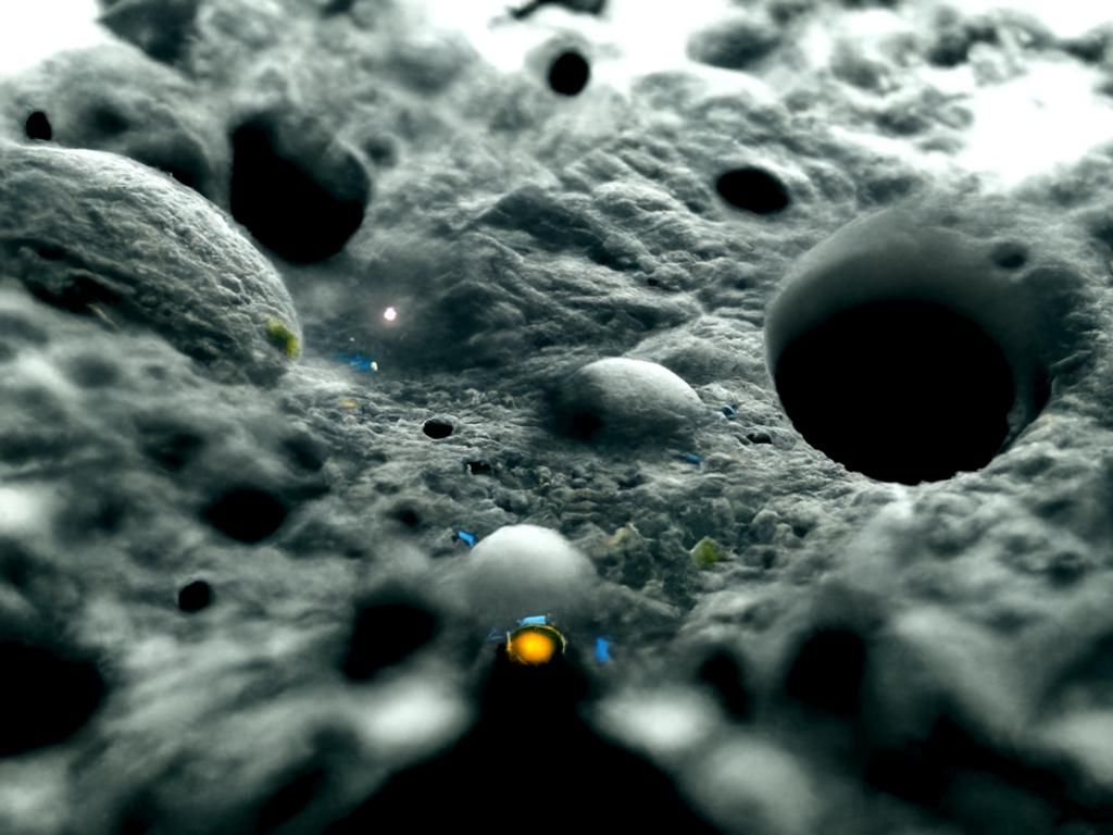 View of a stormy planet from inside an asteroid belt made of billions of rocks coated in ice and dust orbiting said planet, by Stephan Martiniere, by David A. Hardy, by Alexander Fedosav