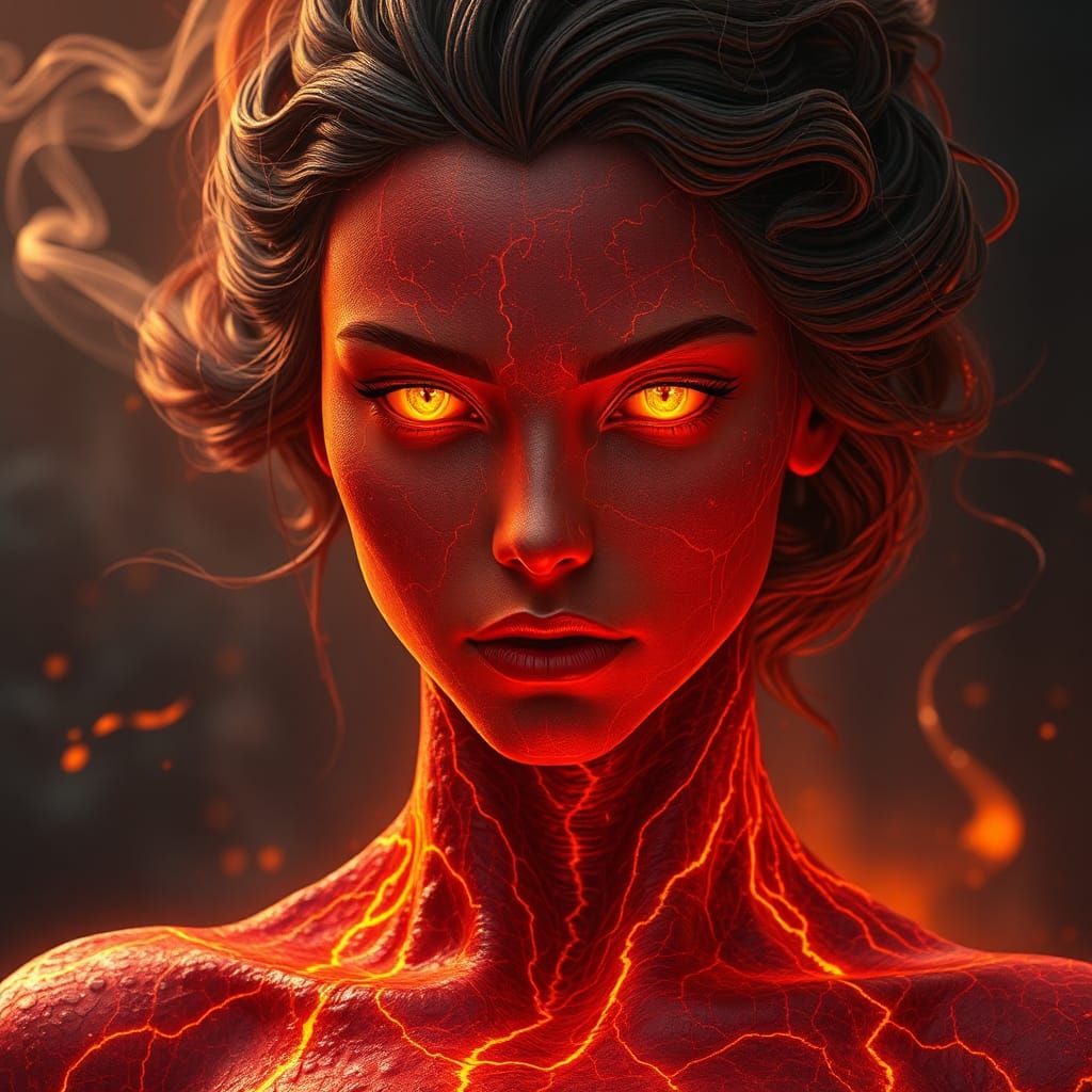 An ancient valley is renewed from sacred tiger ashes: dark blue flowers grow alongside a flowing river, surrounded by glowing trees that ris...