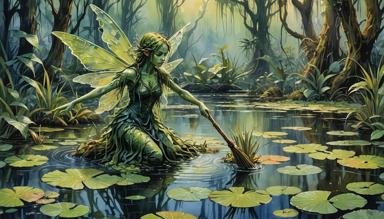 swamp fairy   by @Flamey