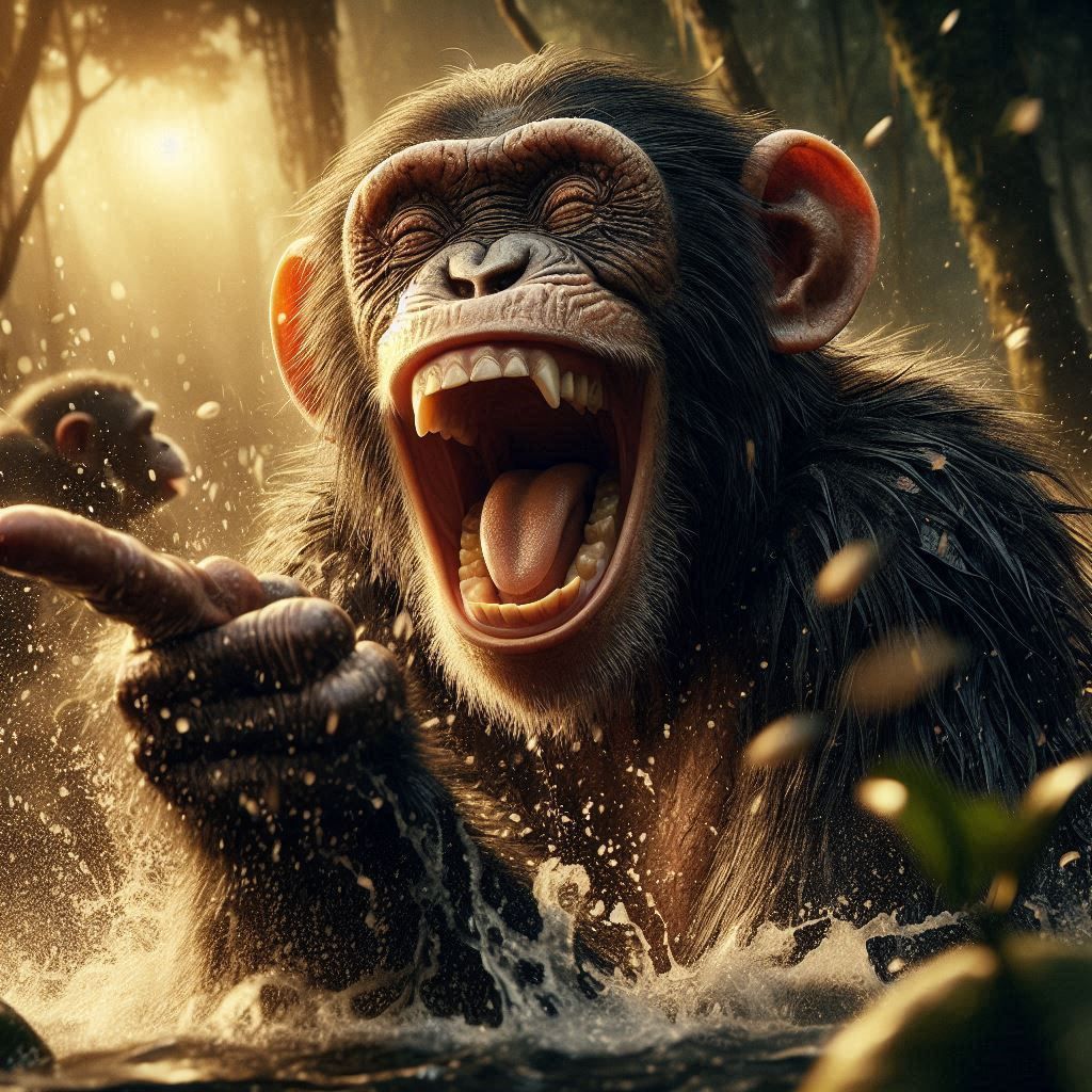 Laughing chimp
