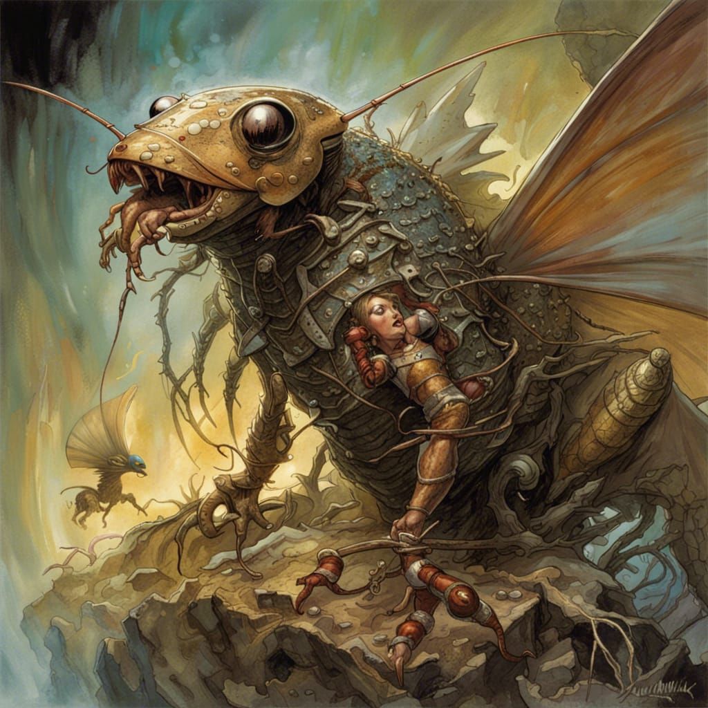 Distorted Cockroach Dragon - AI Generated Artwork - NightCafe Creator