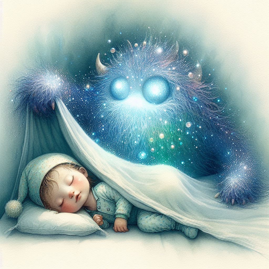 Monster tucking him in