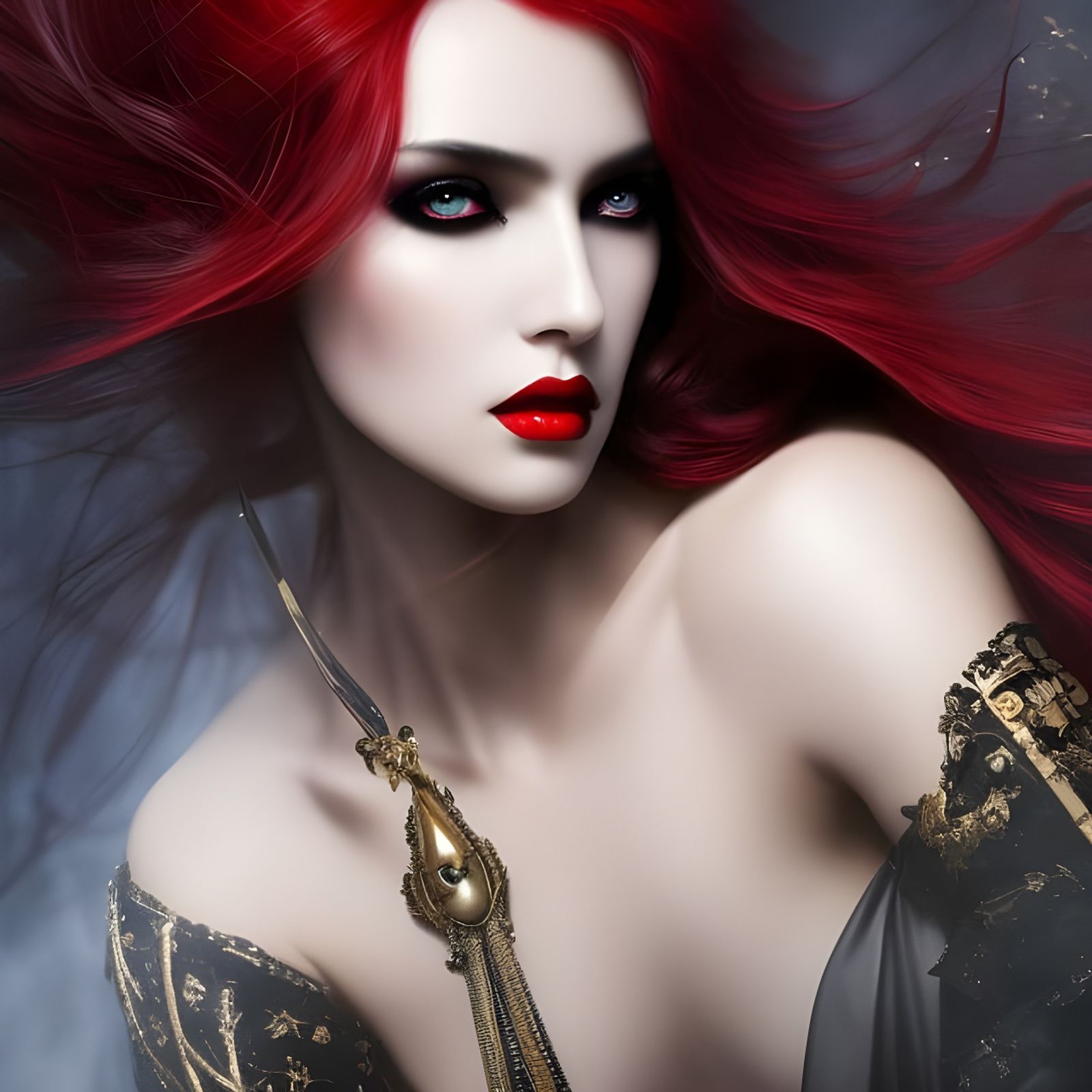 gothic red hair beauty, crown of thorns, mindblowing beauty ...