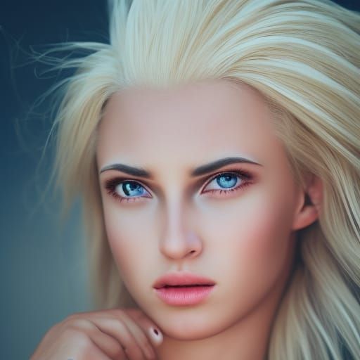 photo very realistic eyes, very beautiful female super saiya...