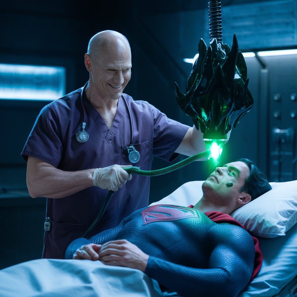 "What did you expect, flying into the sun? Fortunately, some kryptonite survived, enabling me, Lex Luthor, to treat your...