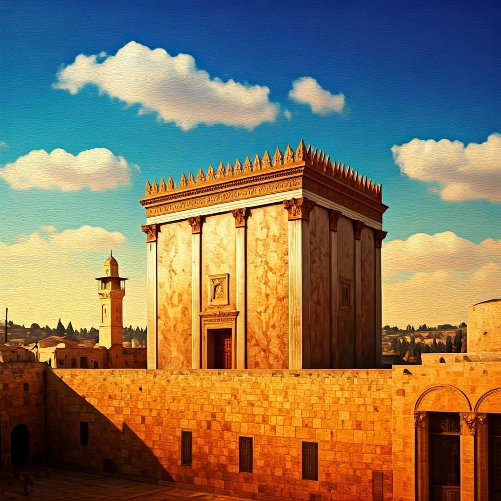 Jerusalem Temple Radiant with Golden Light