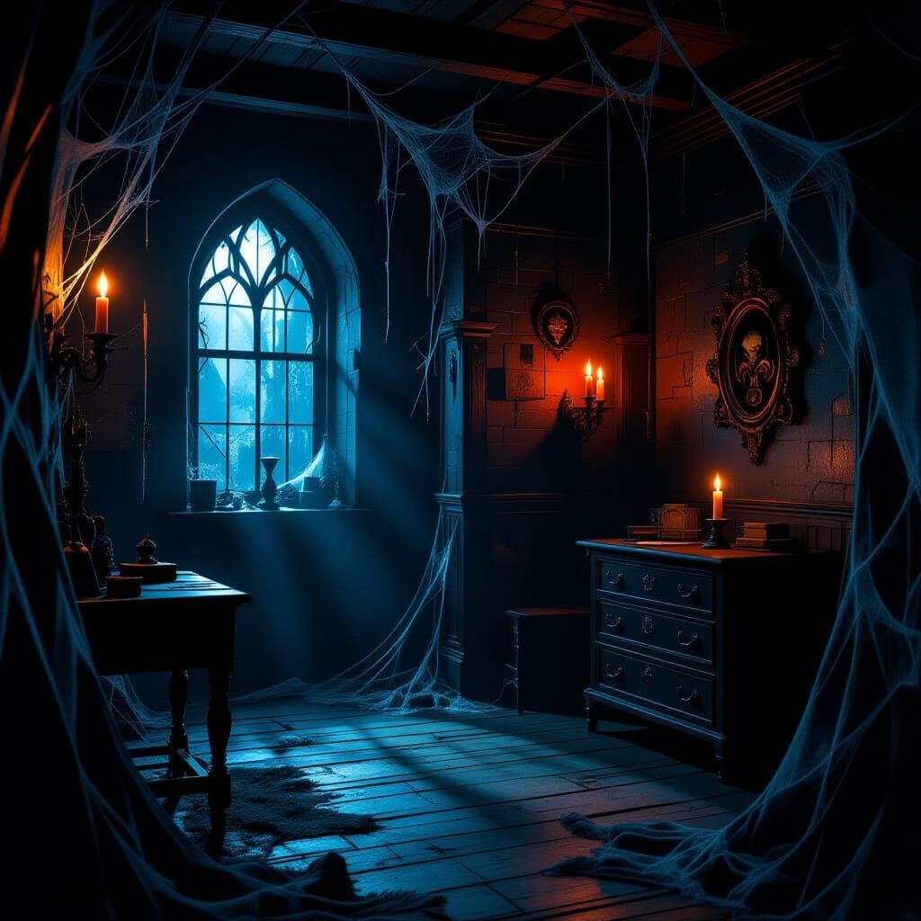 Mysterious Escape Room with Cryptic Symbols