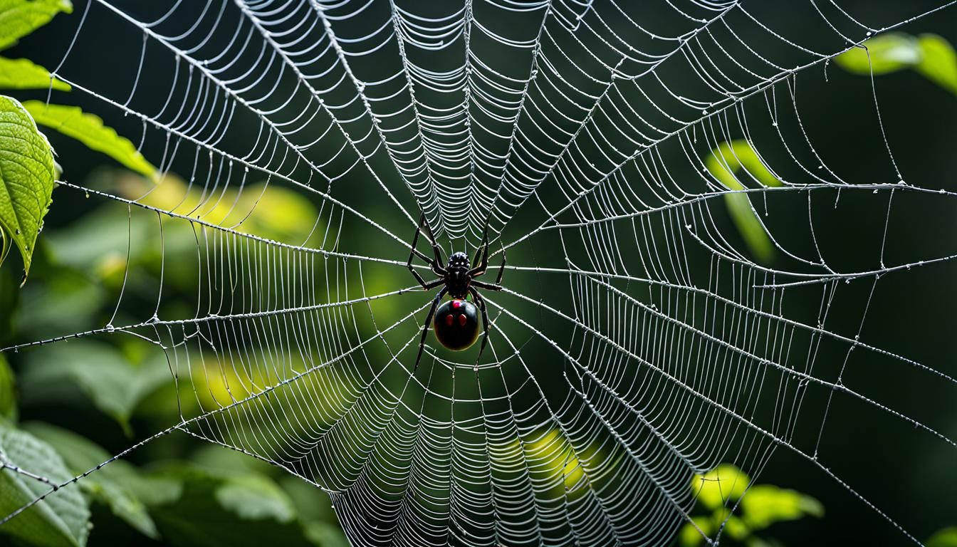 Spiderweb and a black widow on it's tentacles  by @Erick Jimenez