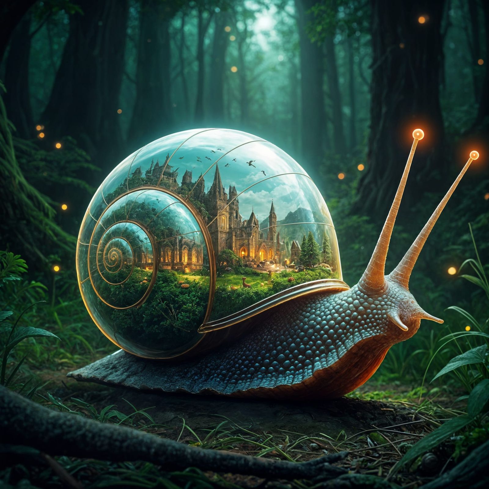 Twilight in the Terrarium: A Snail’s Fairytale Habitat  by @Hinty