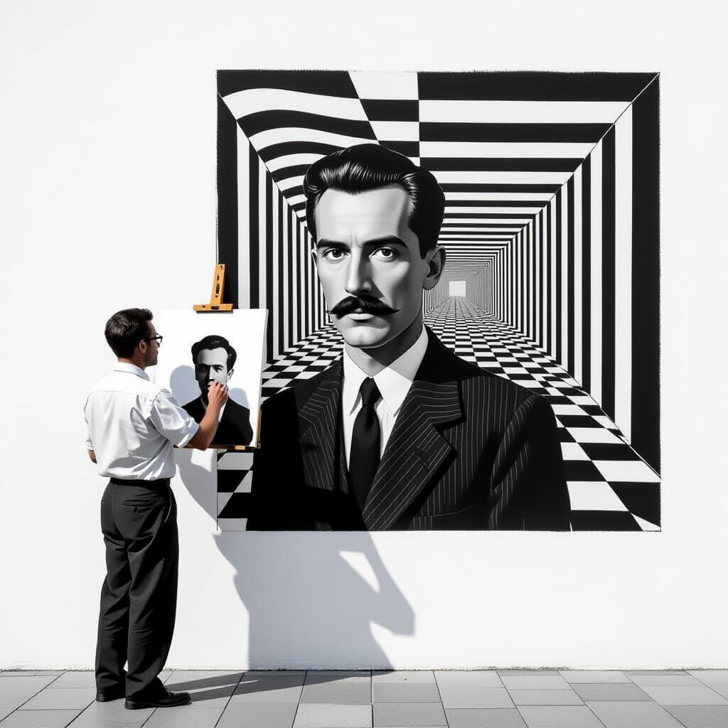 Infinite Self-Portrait Painting Chain