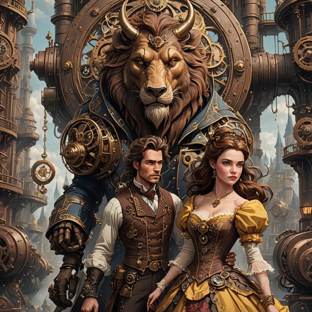 Beauty and the Beast reimagined in a steampunk universe, wit...