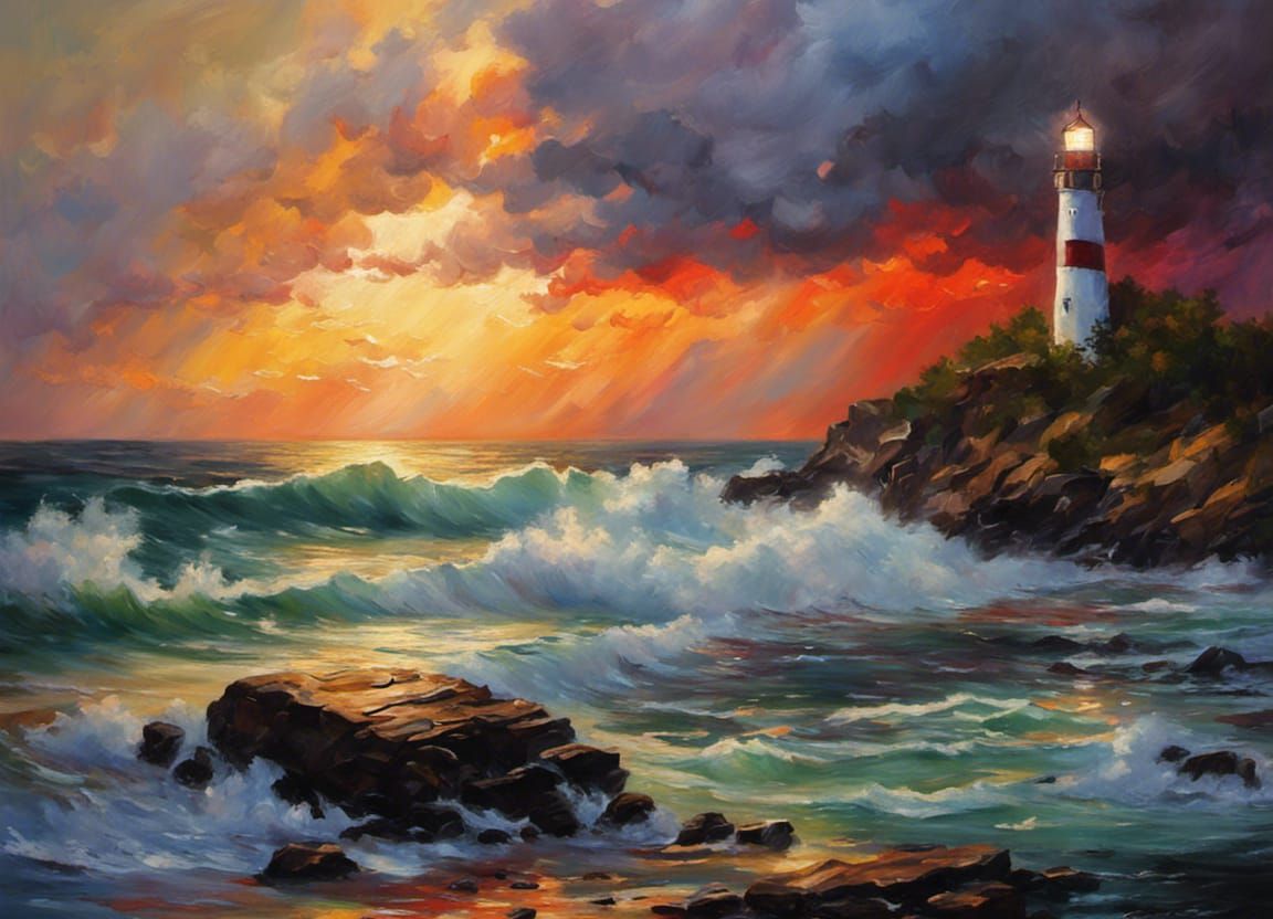 sunset lighthouse  by @shooflower
