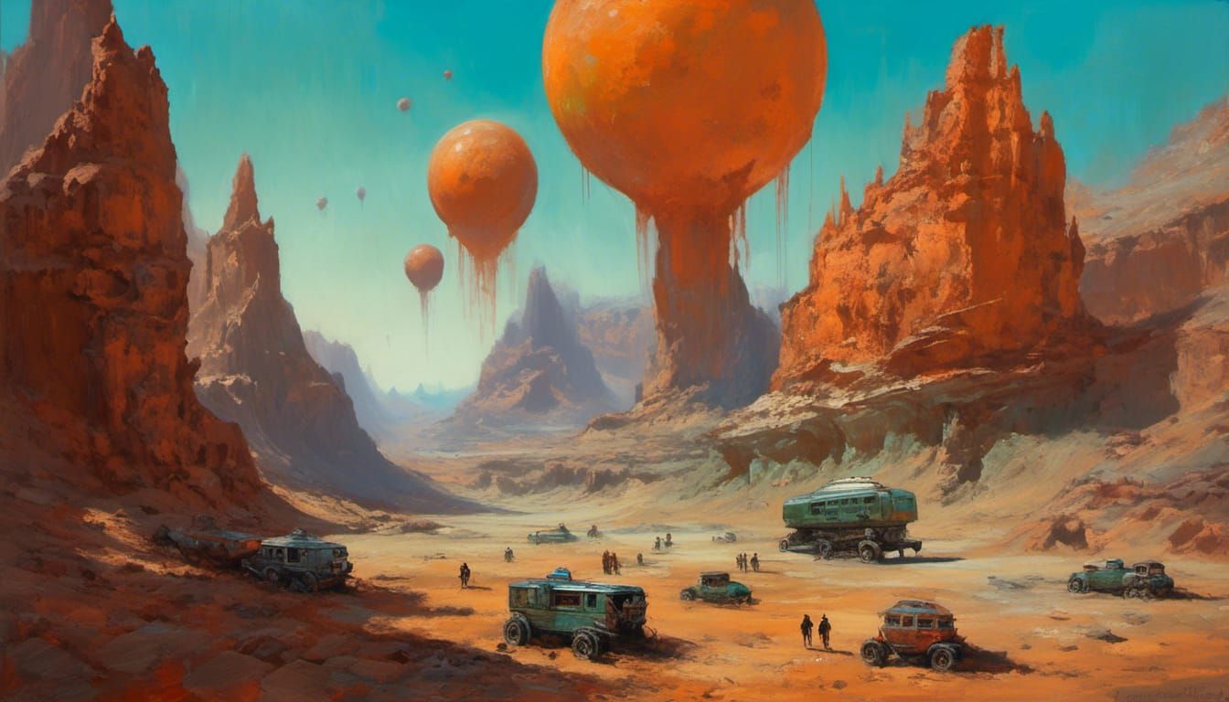 exoplanet:alien-hotel,badlands,türkis,orange,bronze,grün,rot...