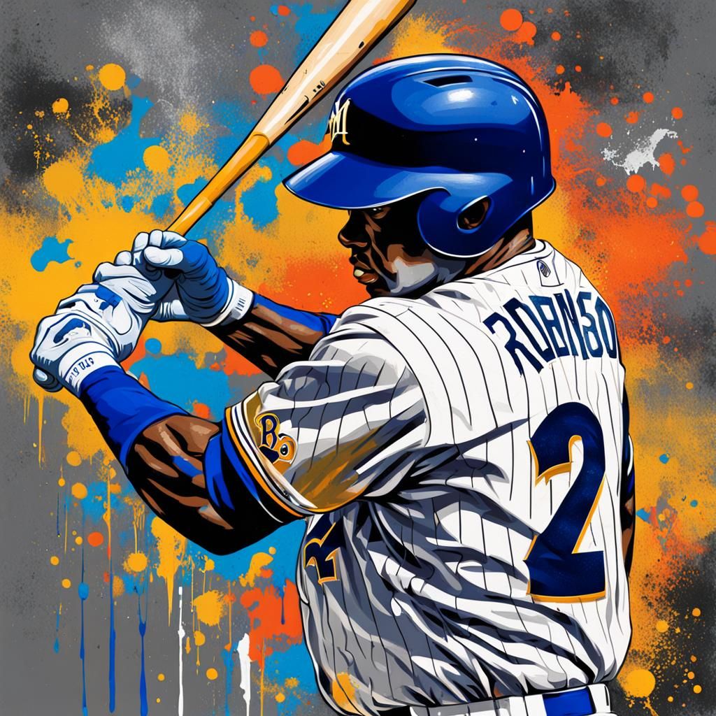 Jackie Robinson Playing for the Milwaukee Brewers - AI Generated ...