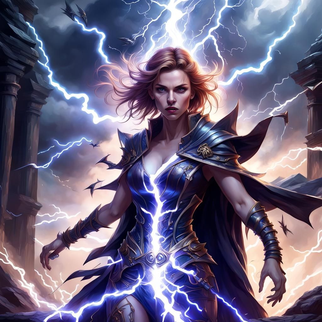 Lightning, Psychic, Sorcerer, Dungeons and Dragons, Fantasy Art, Female ...