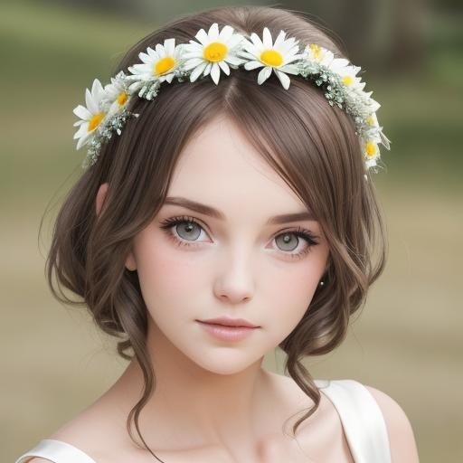 Daisy Crown for Bridesmaid - AI Generated Artwork - NightCafe Creator