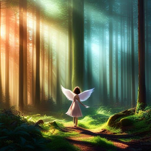 angel light forrest - AI Generated Artwork - NightCafe Creator