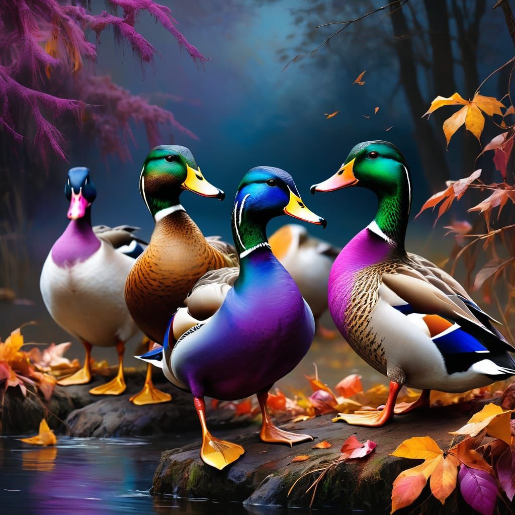 Group of Mallard Ducks