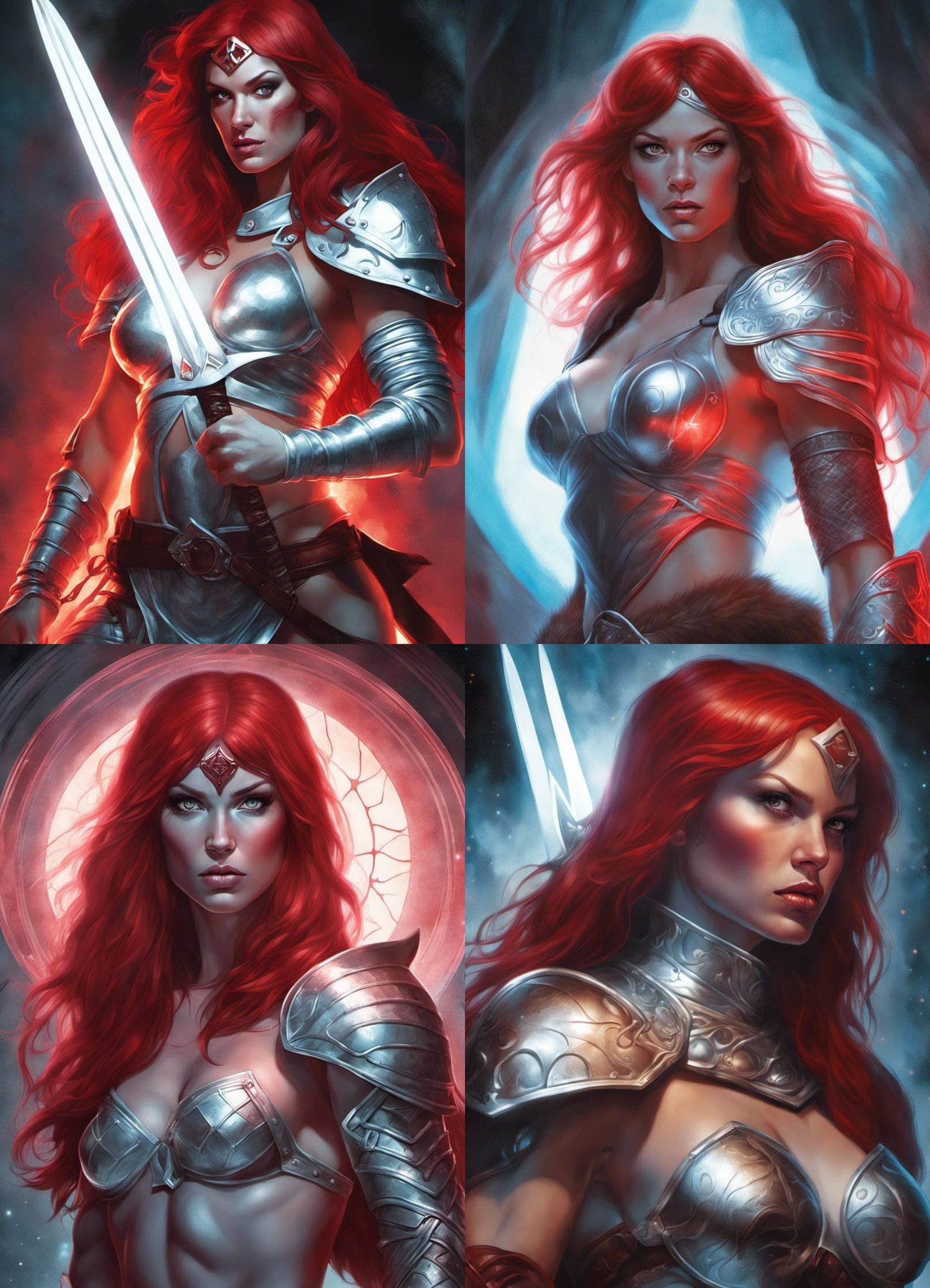 Red Sonja Artgerm Jeff Chapman Hellgirl Morning Light Portrait Of Beautiful Gothic Female