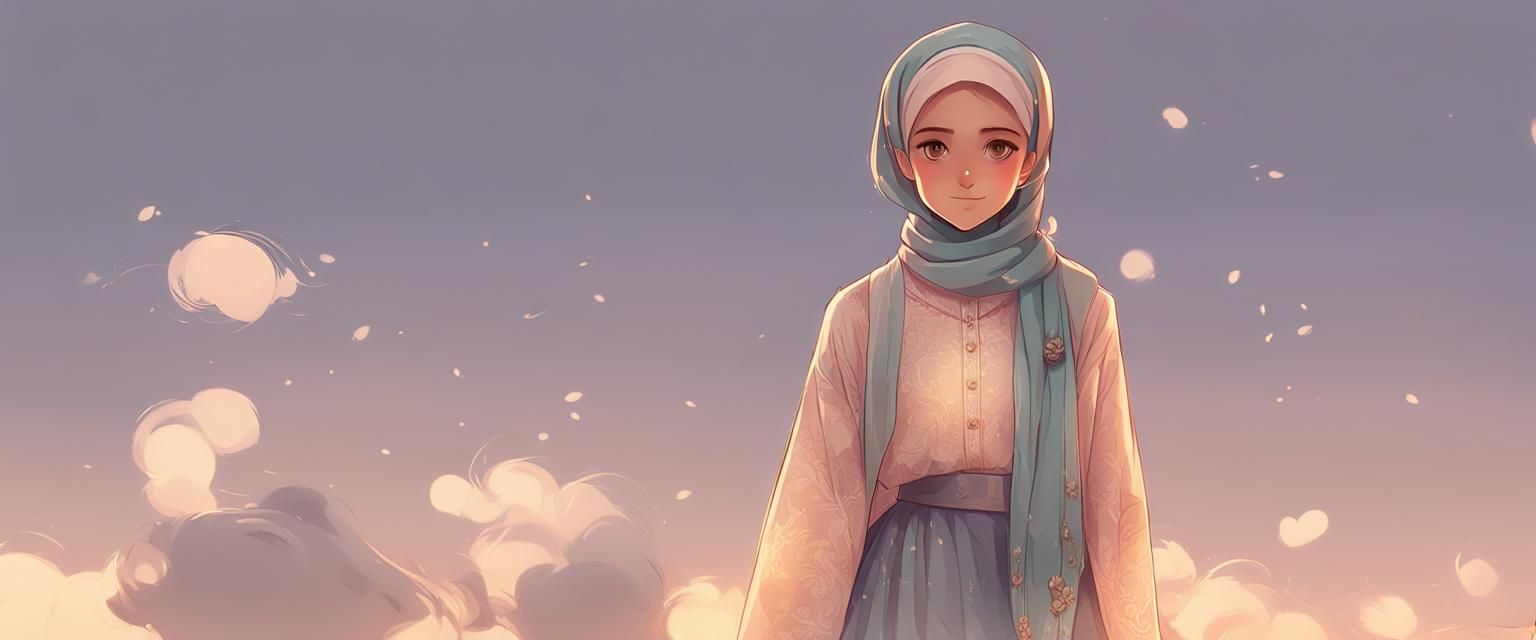 Blessed Young Girl in Modest Hijab Delight