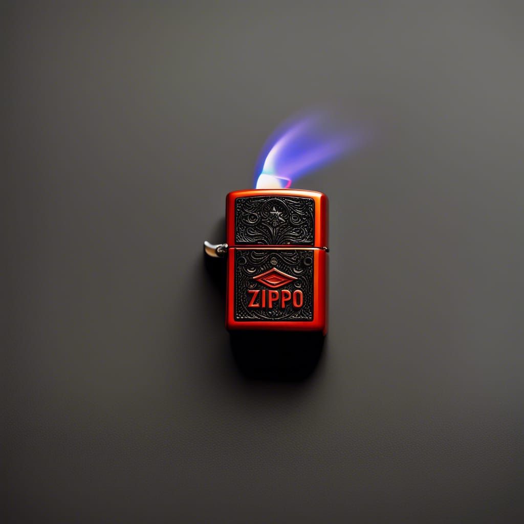 zippo lighter, perfect composition, color photo, shot on Hasselblad X1D