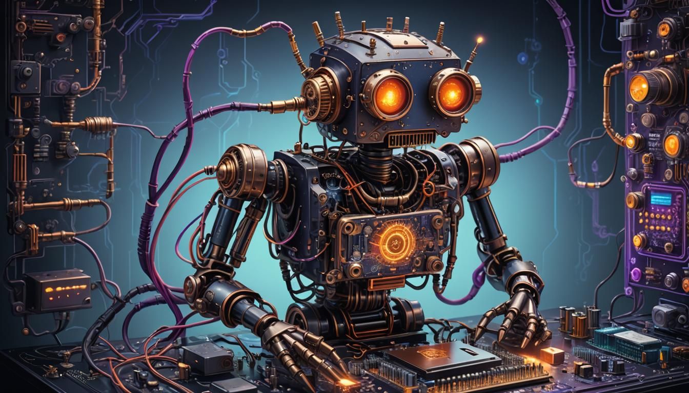 steampunk robot workman