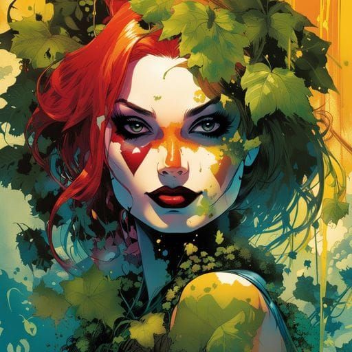 Harley Quinn x Poison Ivy - AI Generated Artwork - NightCafe Creator