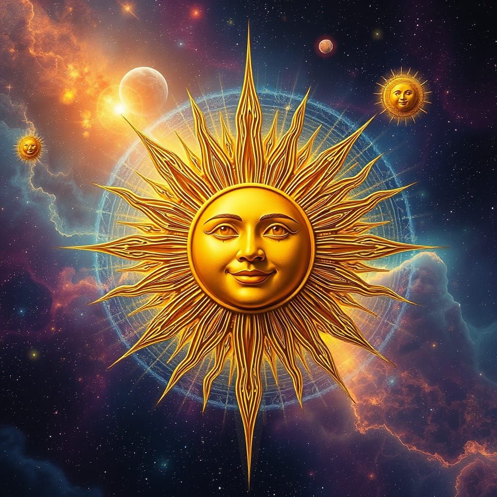 Cosmic Sun God in Holographic Astral Style