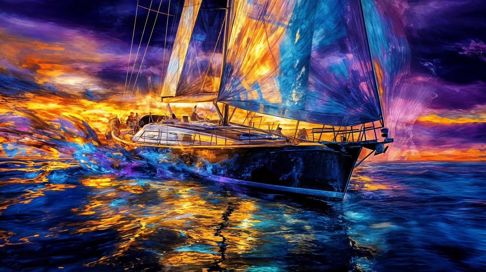 sailing through a sea of light