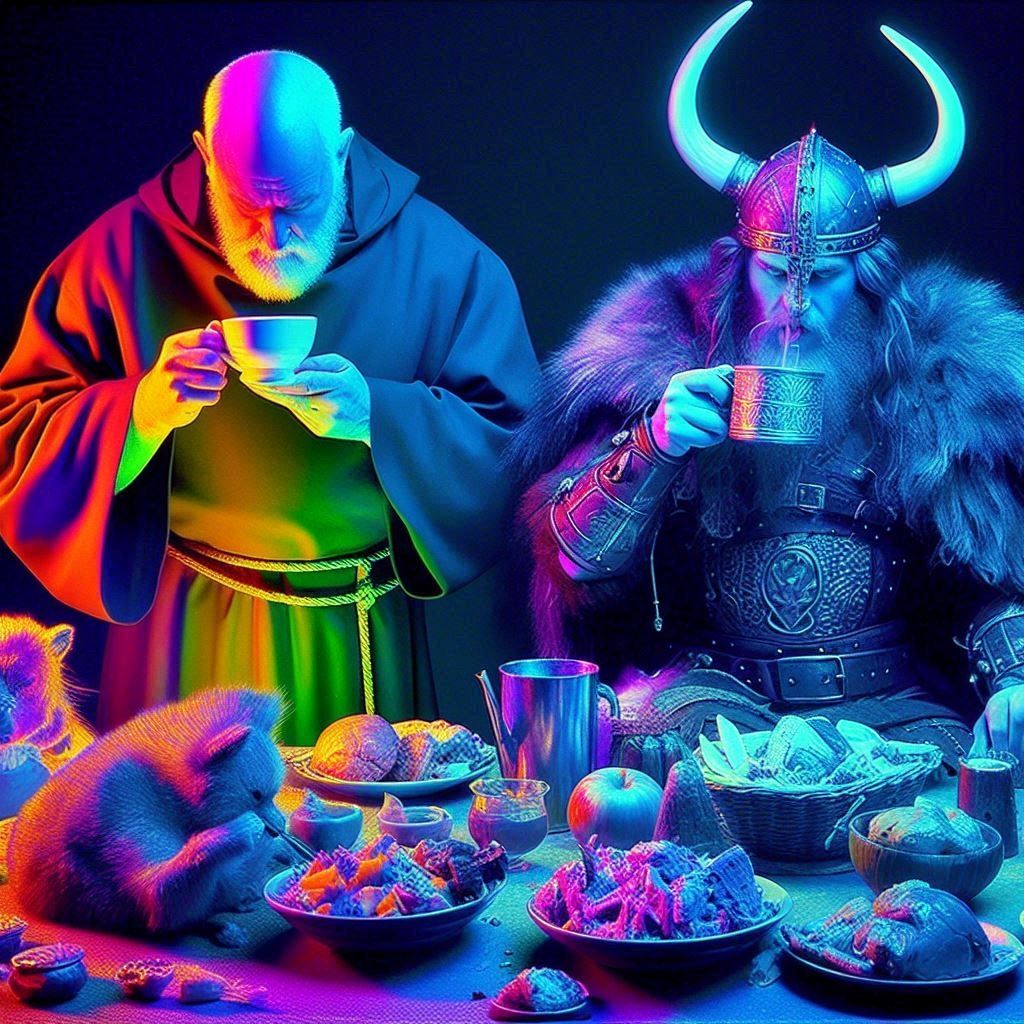 fast friends -- one who fasts and one whose food dissapears ...