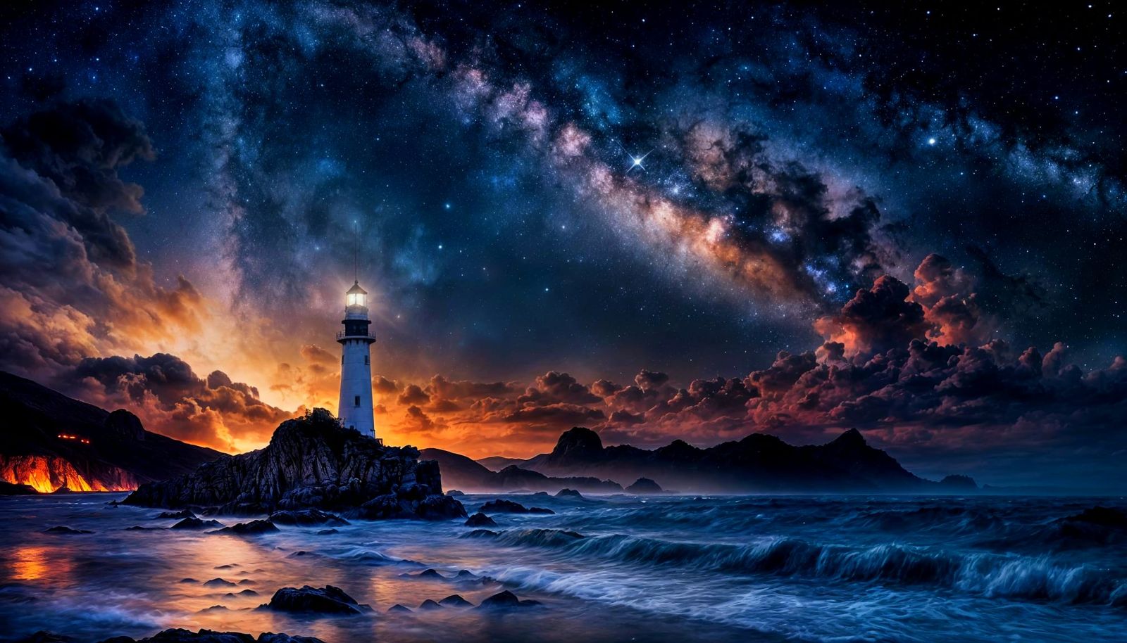 Lighthouse - Starry Sky  by @The Leycer