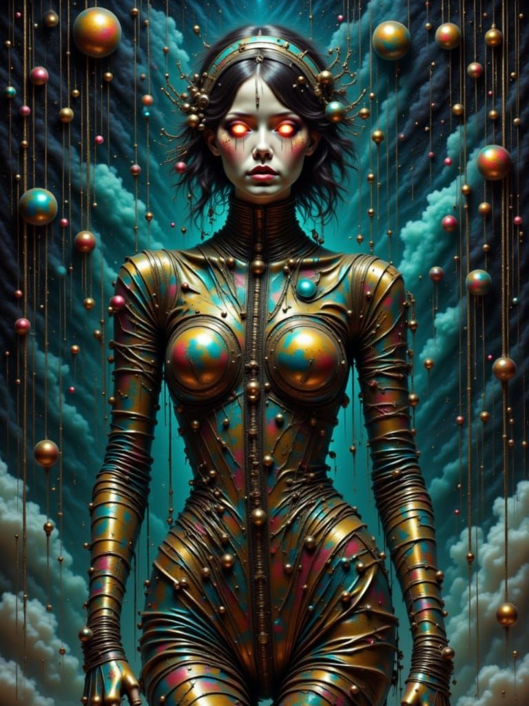 Space station android woman