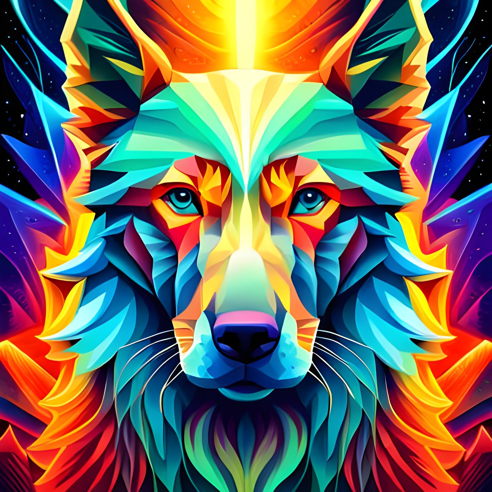 Geometric Dog - AI Generated Artwork - NightCafe Creator