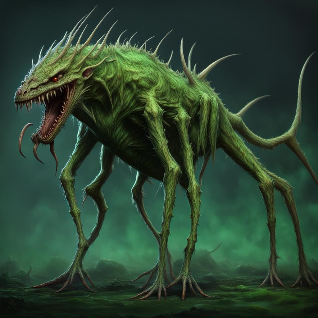 Tall, slender creatures that have long and sharp teeth. It i...