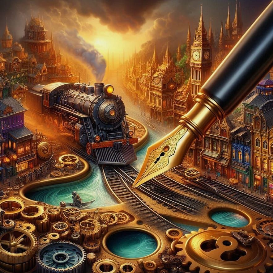 Steampunk city under construction